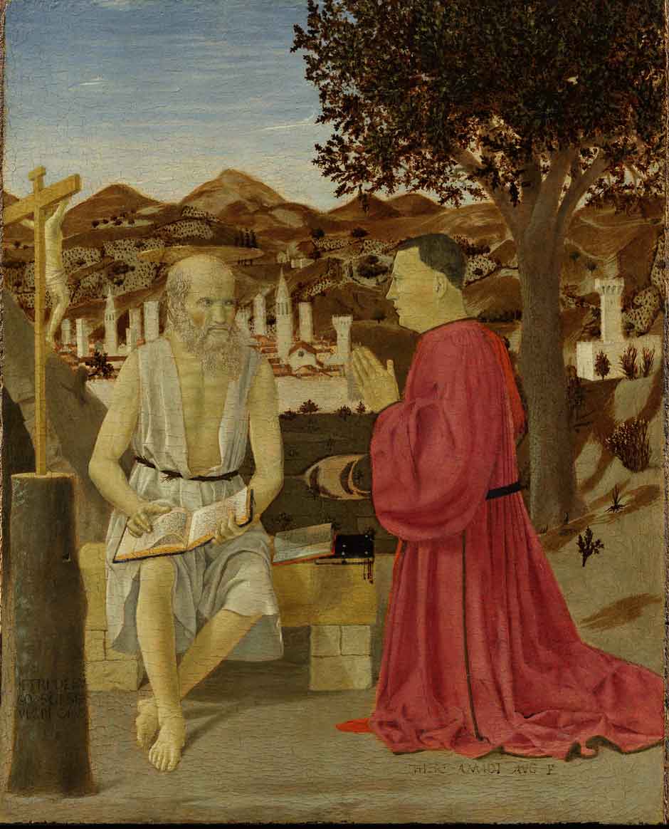 Full Piero della Francesca: Saint Jerome and a Supplicant.jpg