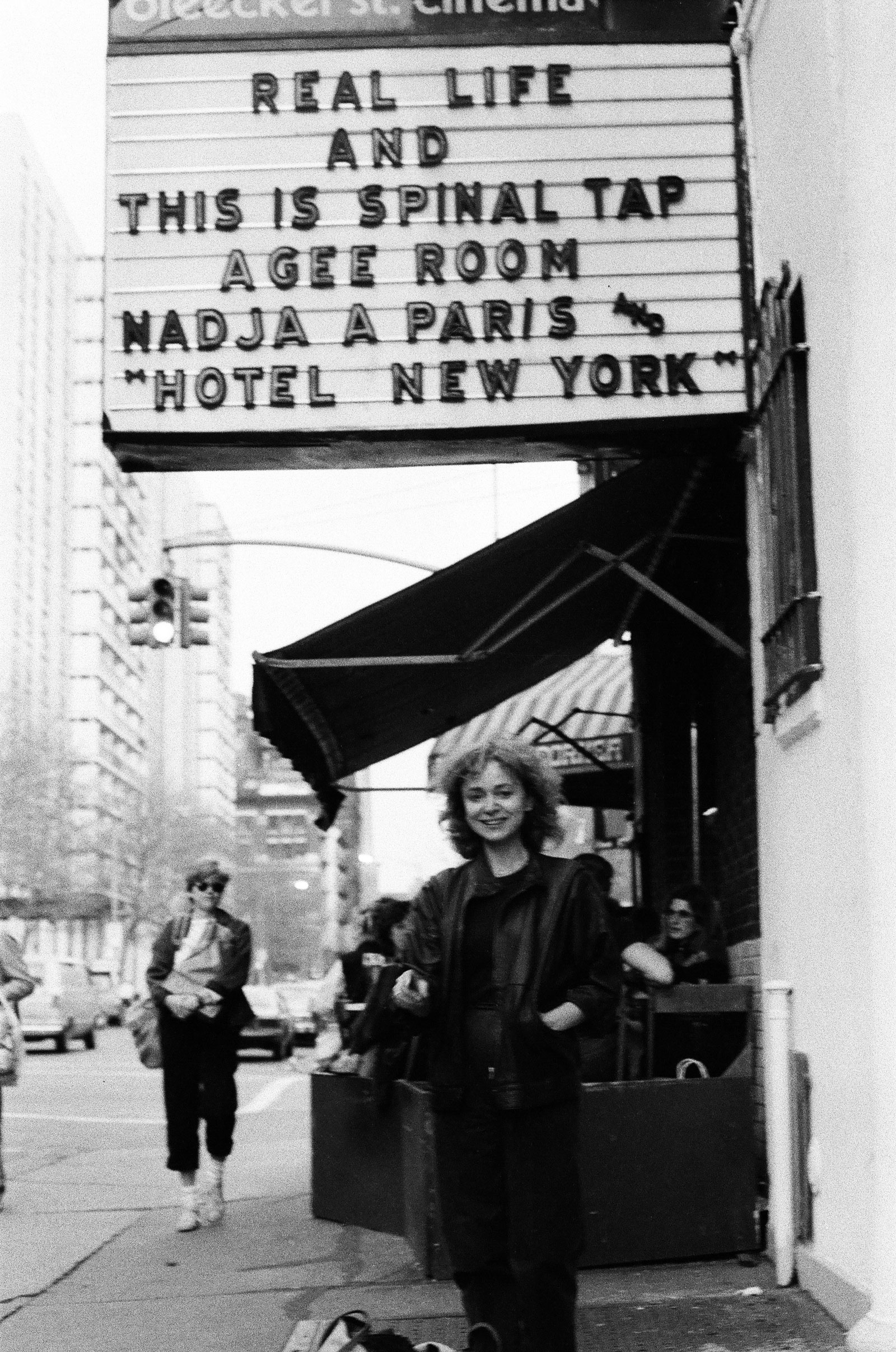 Nadja Tesich at the Bleecker Street Theater's showing of Nadja à Paris, New York City, 1980s
