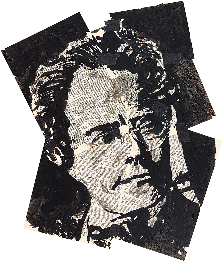 Gustav Mahler, drawn by William Kentridge as Count Casti-Piani for his production of Alban Berg’s opera Lulu, 2013. It is on view in Kentridge’s exhibition ‘Drawings for Lulu,’ at the Marian Goodman Gallery, New York City, until December 19, and collected in his limited-edition book The Lulu Plays, just published by Arion Press.