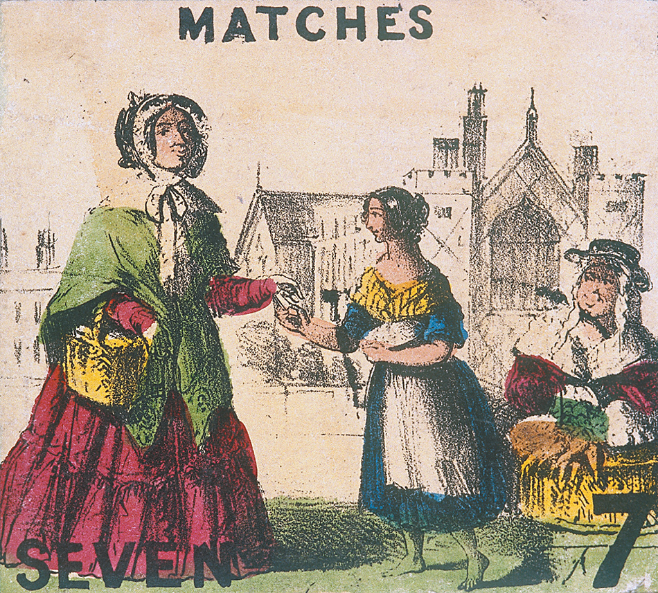 A woman selling matches; from ‘Cries of London,’ circa 1840