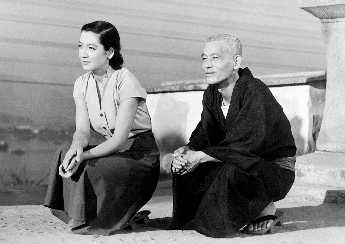 Setsuko Hara as Noriko Hirayama and Chishû Ryû as Shukichi Hirayama in Ozu's Tokyo Story, 1953