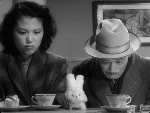 Miki Odagiri as Toyo Odagiri and Takashi Shimura as Kanji Watanabe in Kurosawa’s Ikiru, 1952