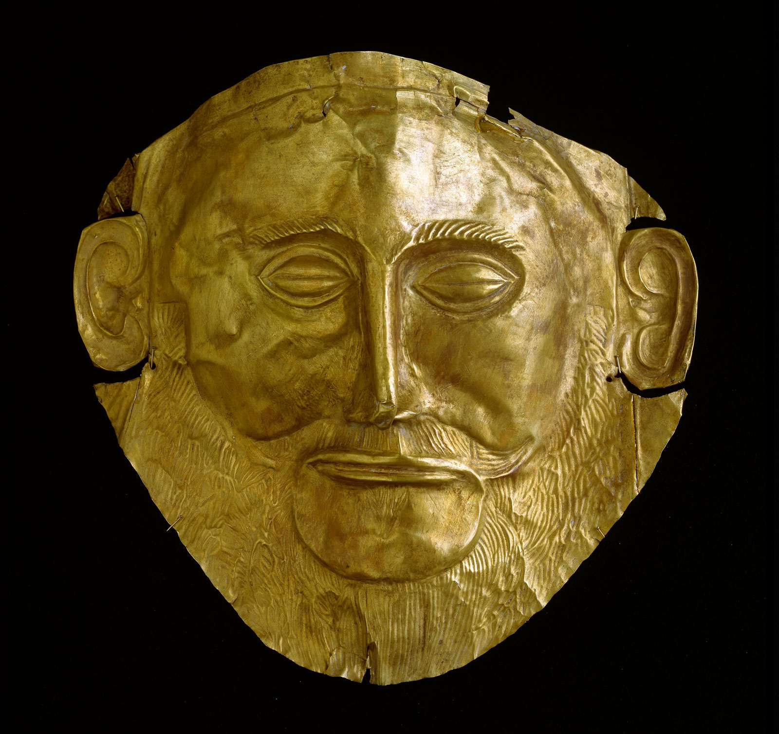 Gold "mask of Agamemnon" from Mycenae, sixteenth century BC 