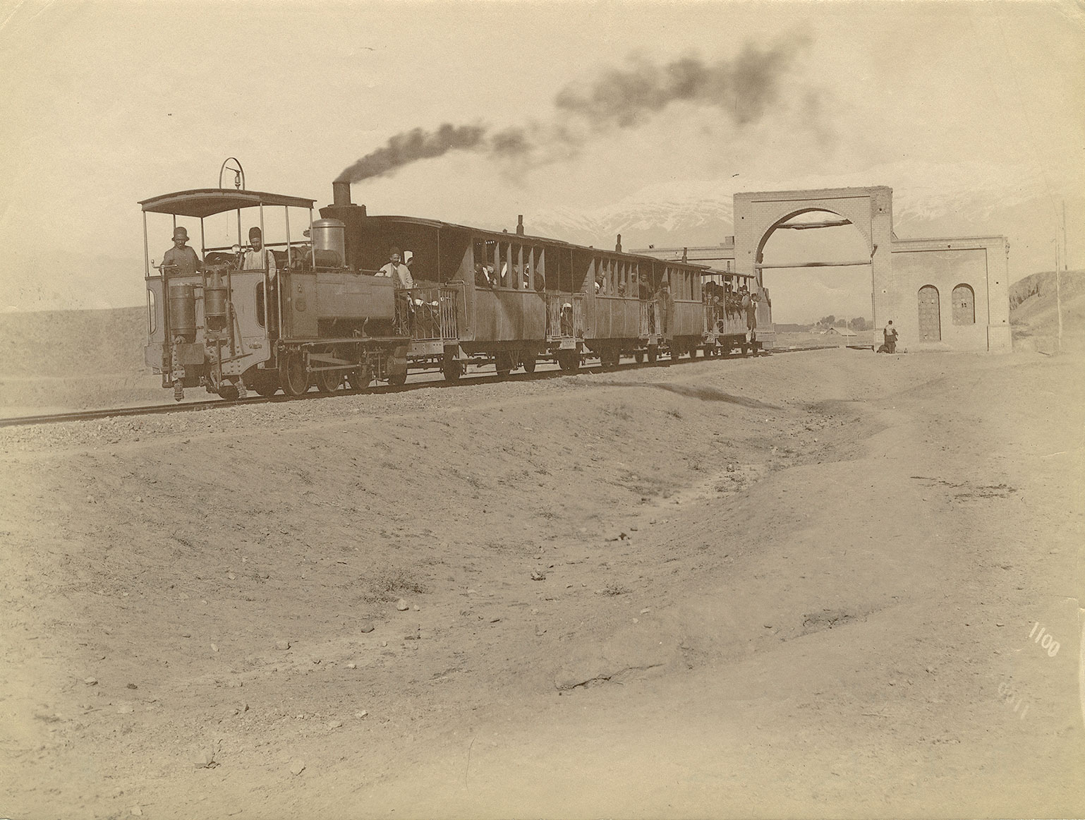 Railway to Shāh Abdol Azīm Shrine, taken by Antoin Sevruguin Albumen, late nineteenth century 