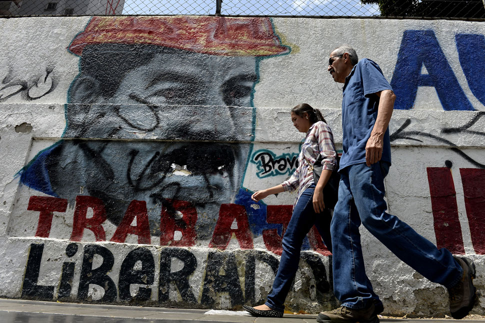 Graffiti depicting Venezuelan President Nicolás Maduro in Caracas, April 17, 2015.
