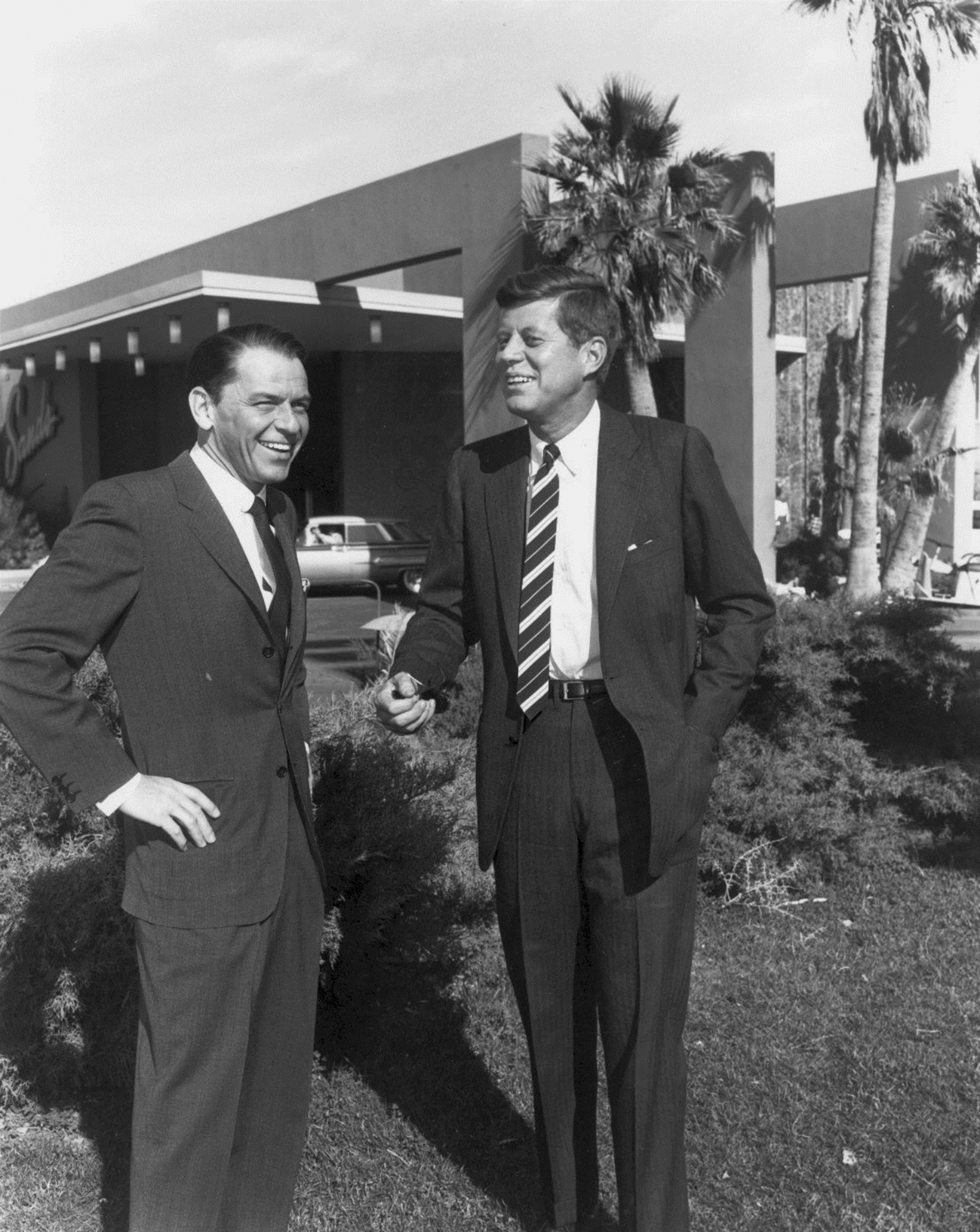Frank Sinatra and John F. Kennedy at the Sands Hotel and Casino, Las Vegas, February 1960