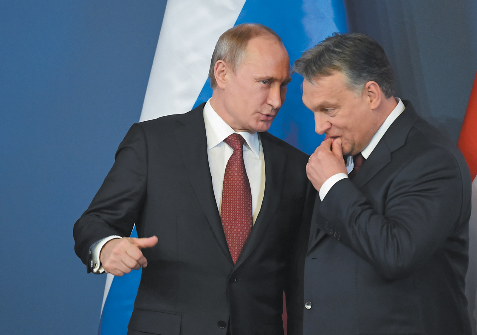 Vladimir Putin and Viktor Orbán at a press conference in Budapest, February 2015