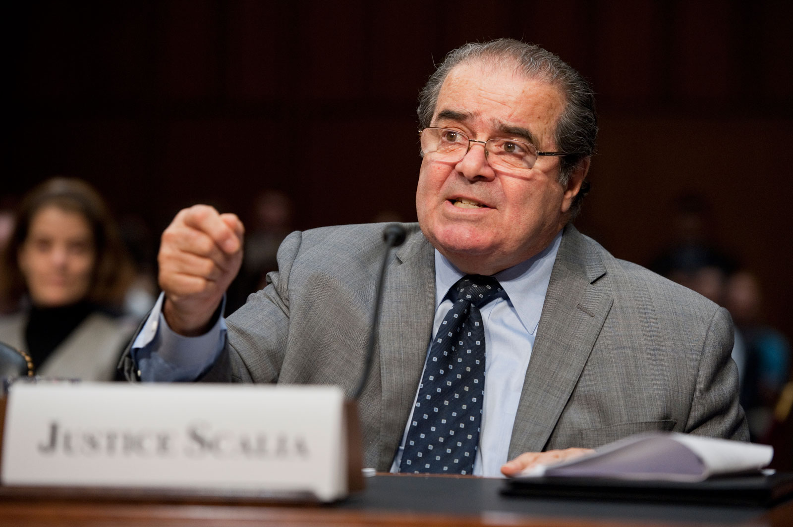 Justice Antonin Scalia testifying before the Senate Judiciary Committee about the role of judges under the Constitution, Washington, D.C., October 5, 2011