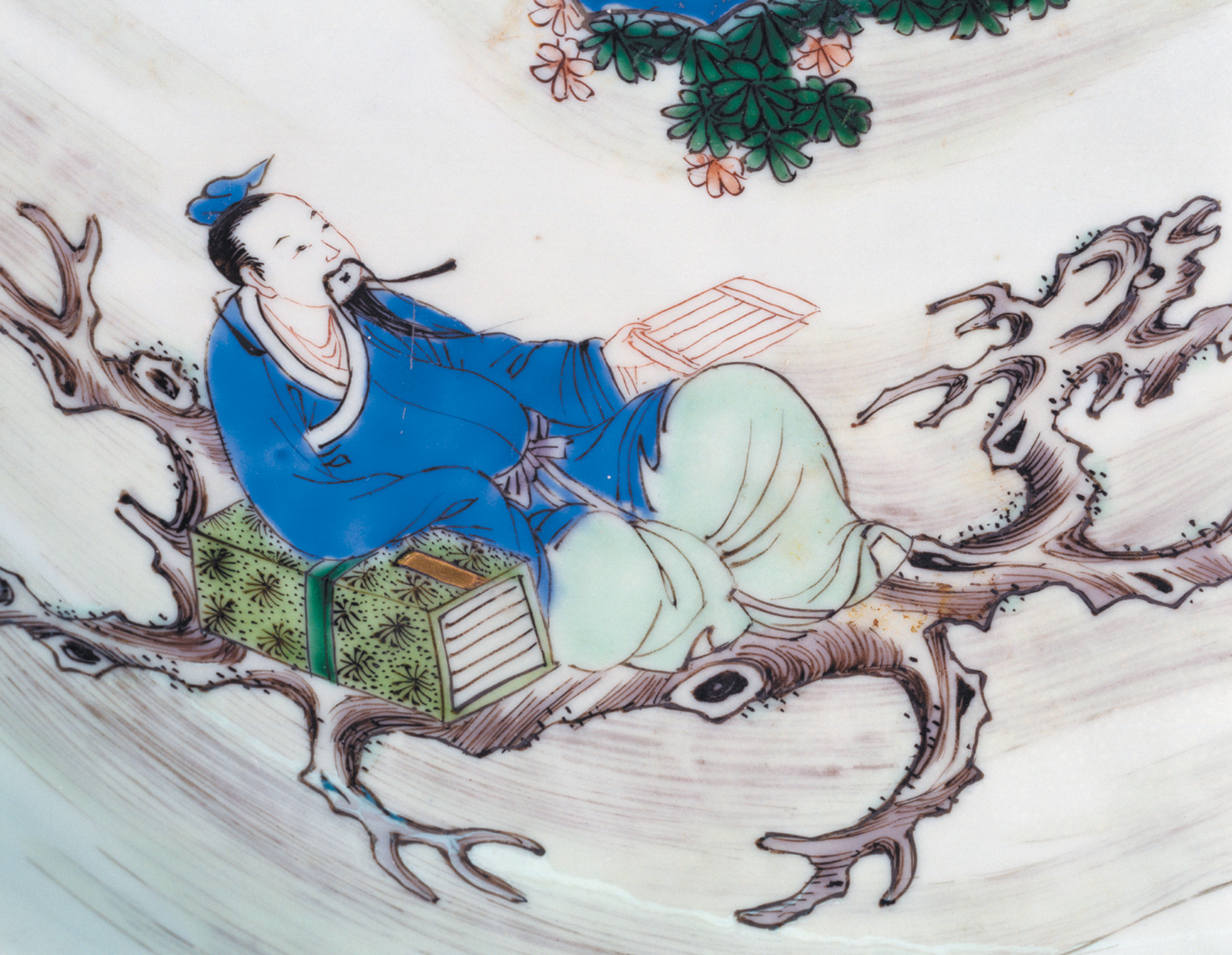 The poet Li Po; portrait from a ceramic plate, Qing Dynasty, circa 1700
