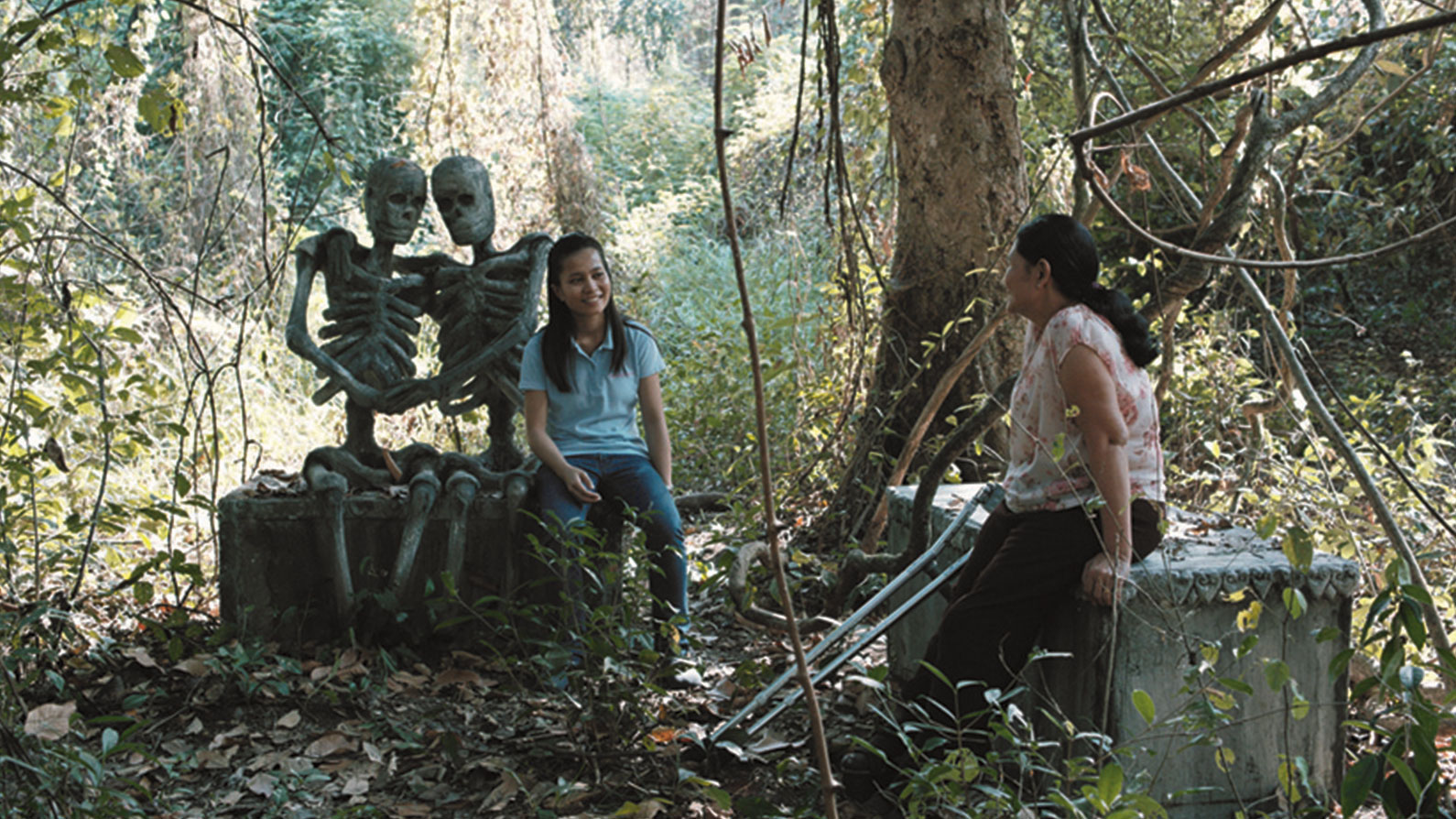 Jarinpattra Rueangram as Keng and Jenjira Pongpas as Jen in Apichatpong Weerasethakul’s Cemetery of Splendor, 2015