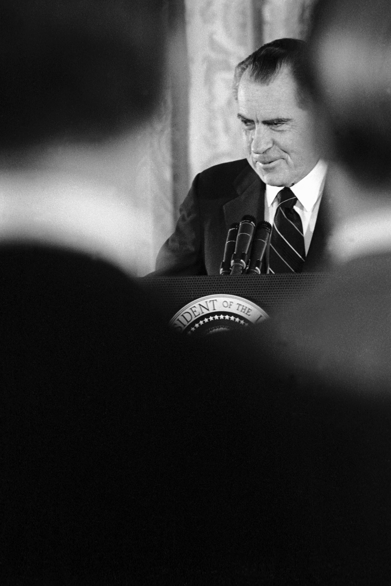 Richard Nixon at a press conference at the White House, October 1973