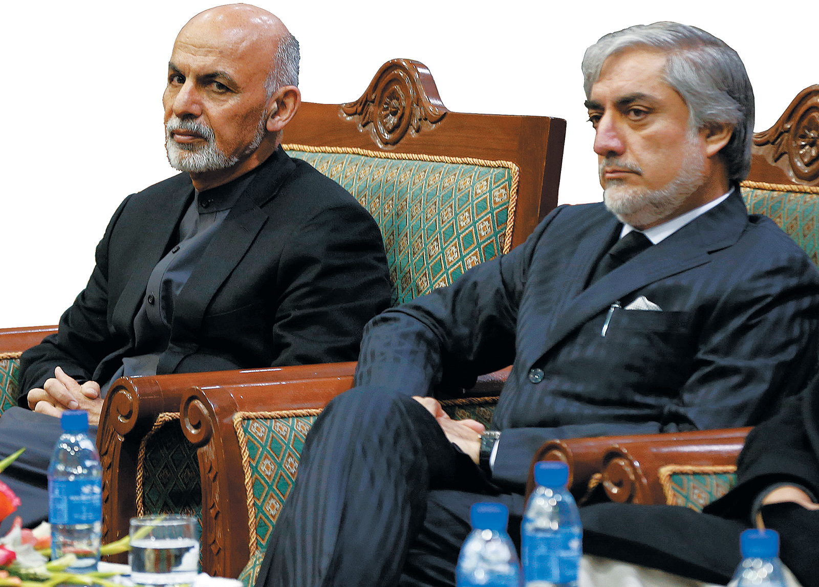 Afghan President Ashraf Ghani and Chief Executive Abdullah Abdullah on the first anniversary of the death of former vice-president Mohammad Qasim Fahim, also known as the ‘marshal of Afghanistan,’ Kabul, March 2015