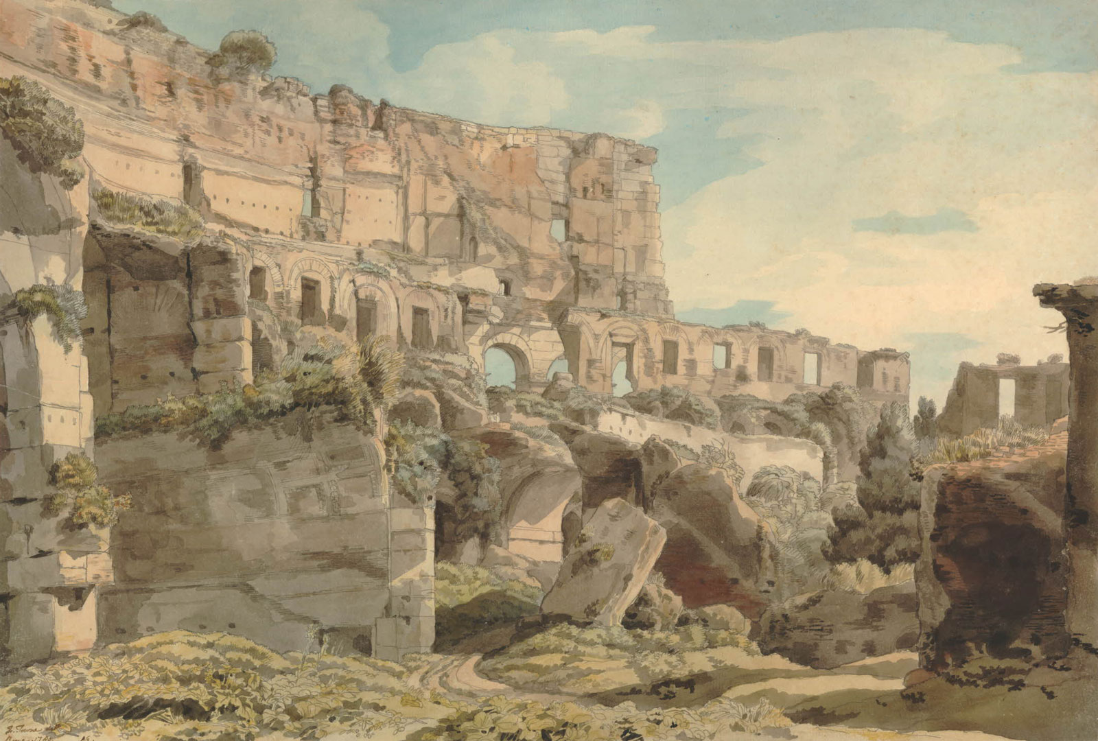 Francis Towne: Inside the Colosseum, 1780