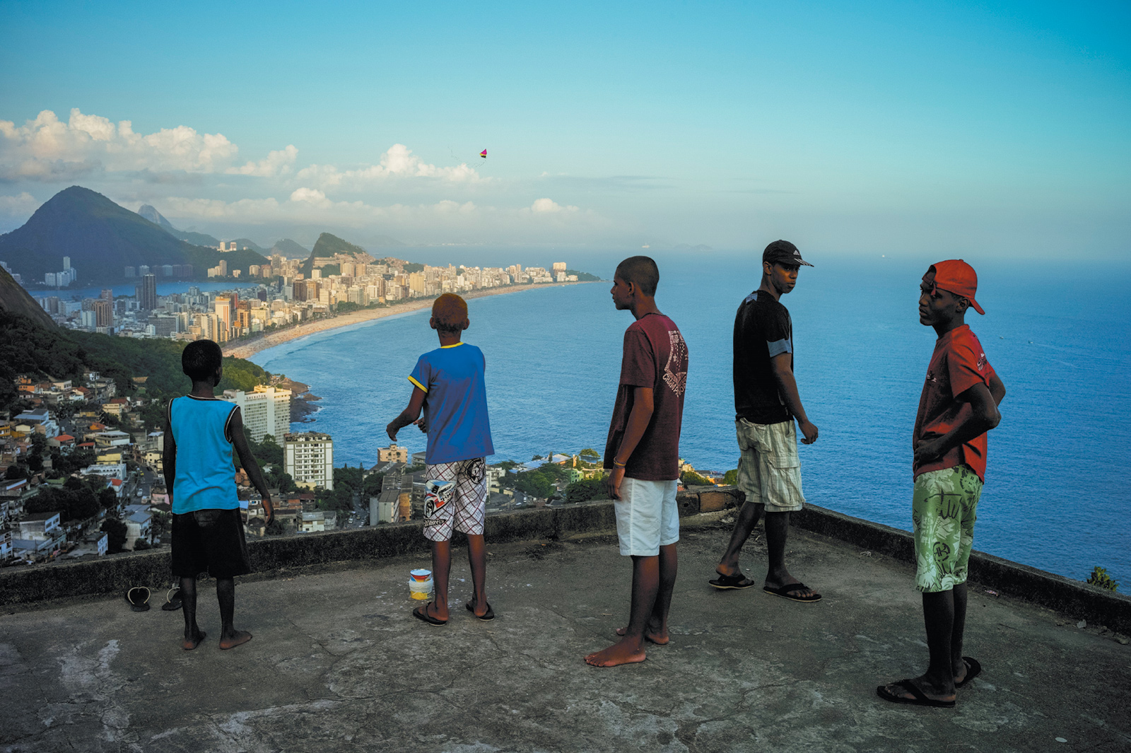 Young men at the top of the Vidigal favela, Rio de Janeiro, 2010