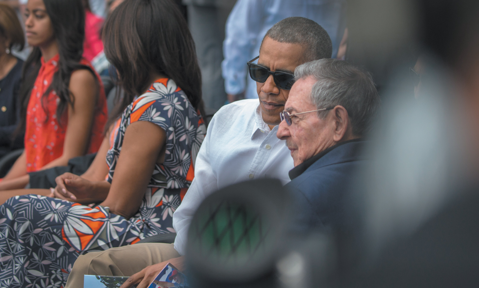 President Obama with Cuban President Raúl Castro at a baseball game between the Cuban national team and the Tampa Bay Rays, Havana, March 2016