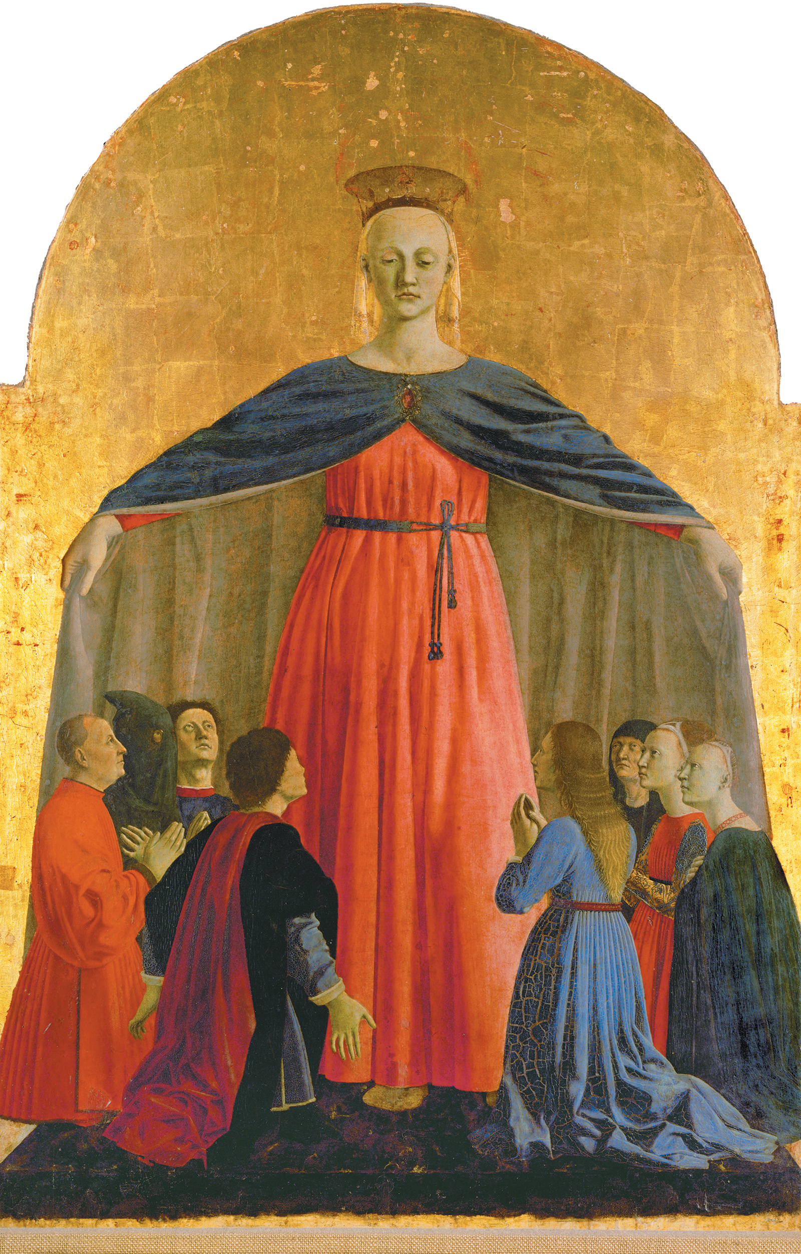 Piero della Francesca: Virgin of Mercy, the center panel of the Misericordia Polyptych, 1445–1462