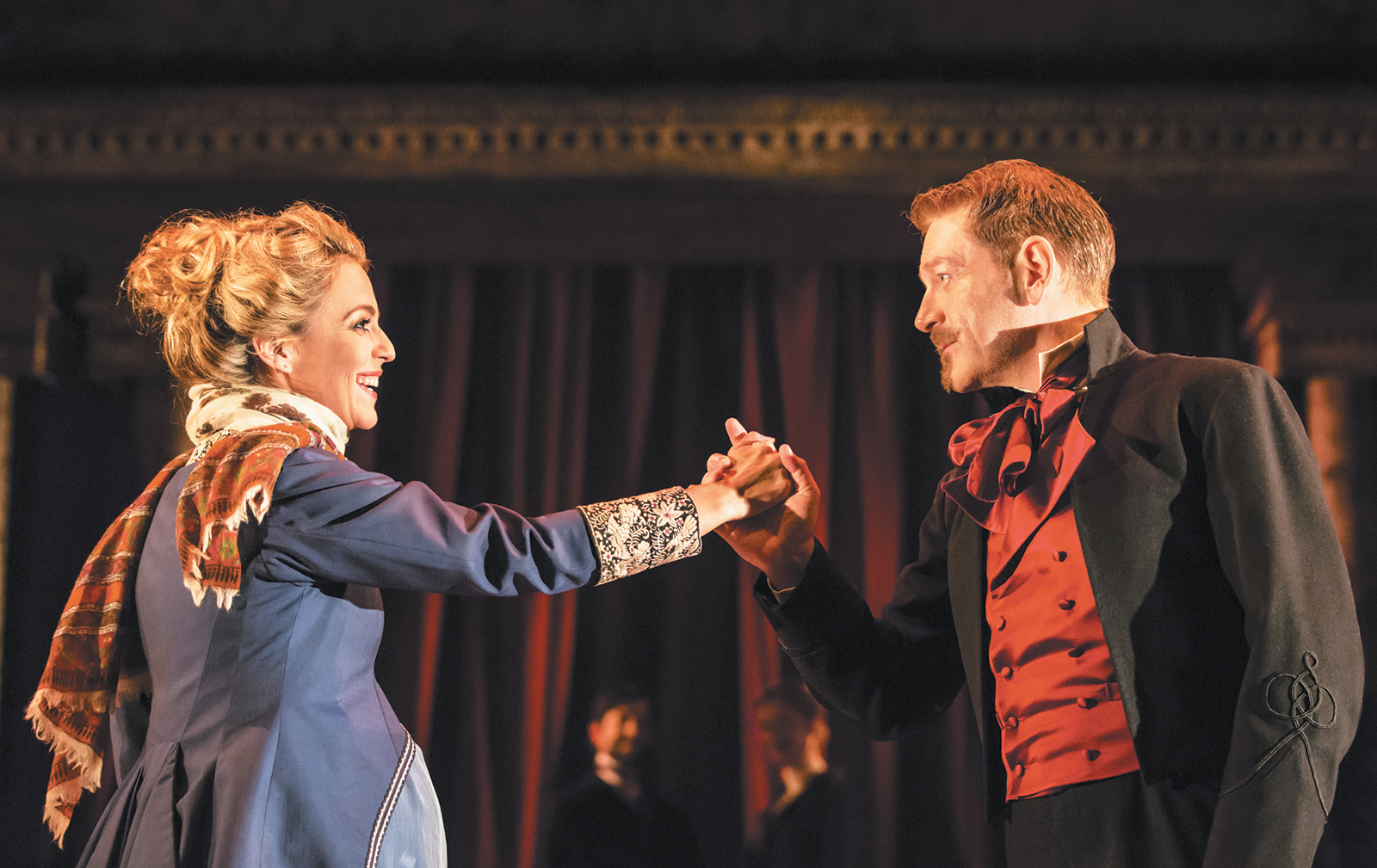 Miranda Raison as Hermione and Kenneth Branagh as Leontes in Branagh’s and Rob Ashford’s production of The Winter’s Tale at the Garrick Theatre, London, 2015