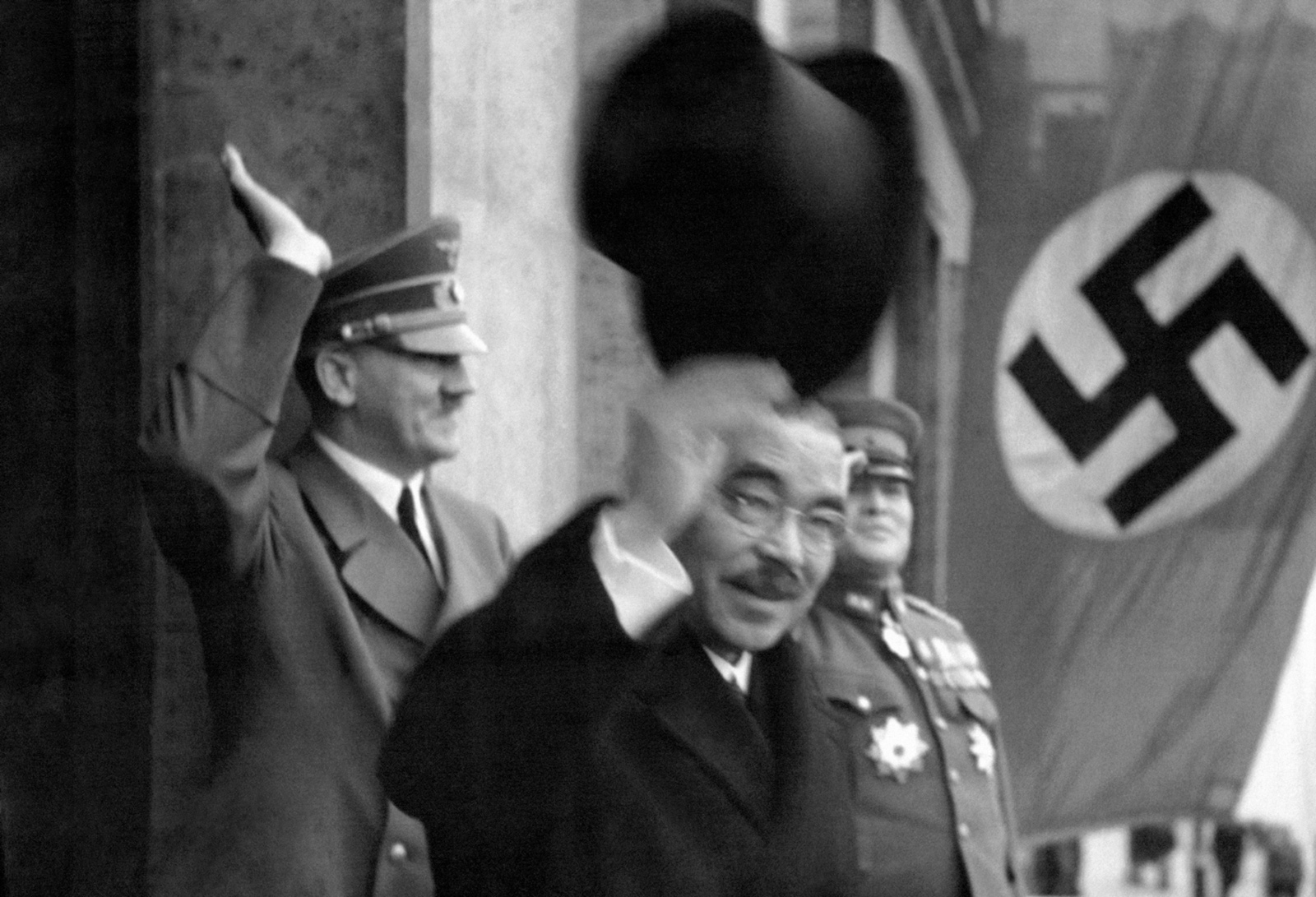 Adolf Hitler, Japanese Foreign Minister Yōsuke Matsuoka, and Japanese Ambassador Hiroshi Ōshima, Berlin, March 1941