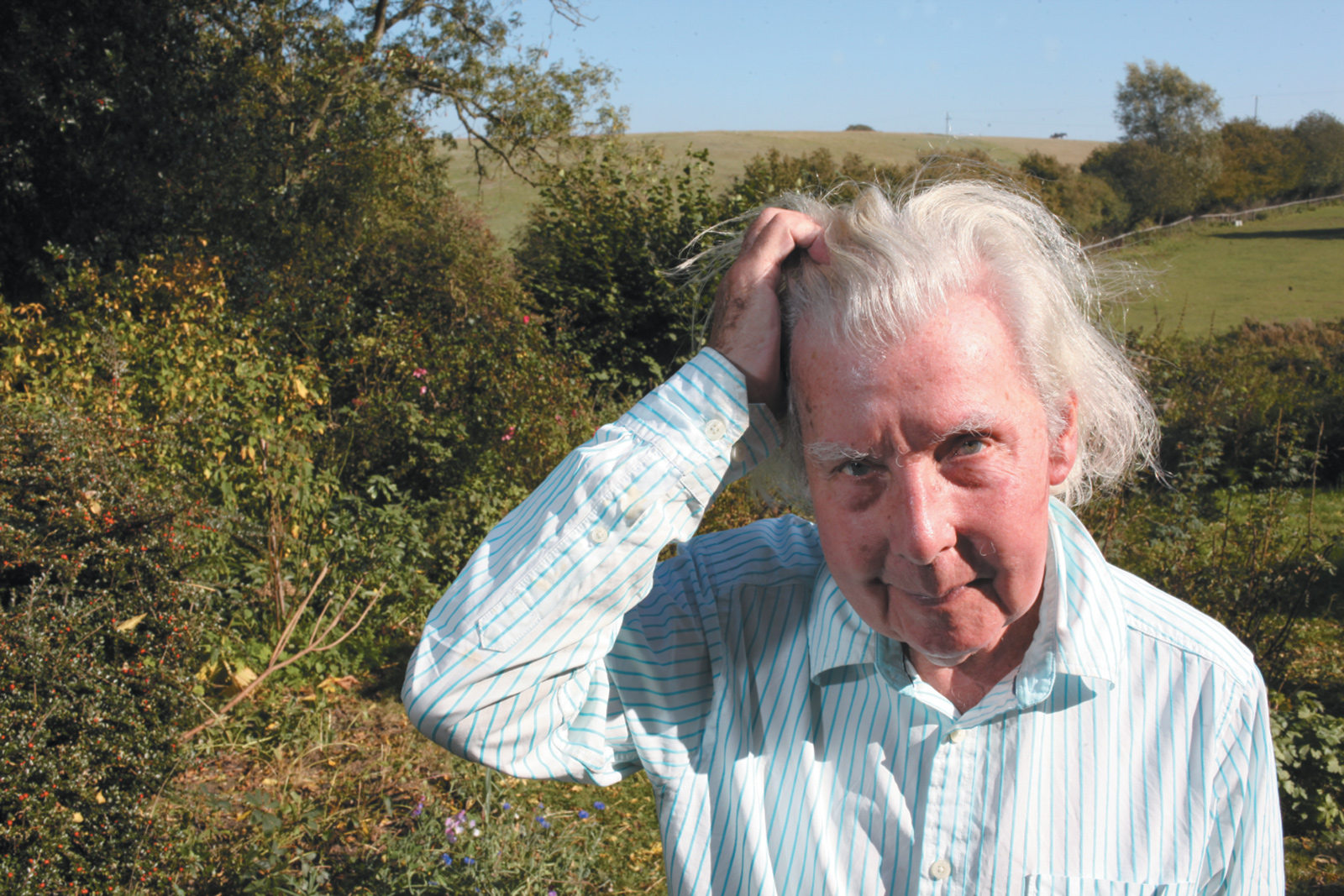 Ronald Blythe at Bottengoms Farm, Wormingford, on the border of Suffolk and Essex, 2011