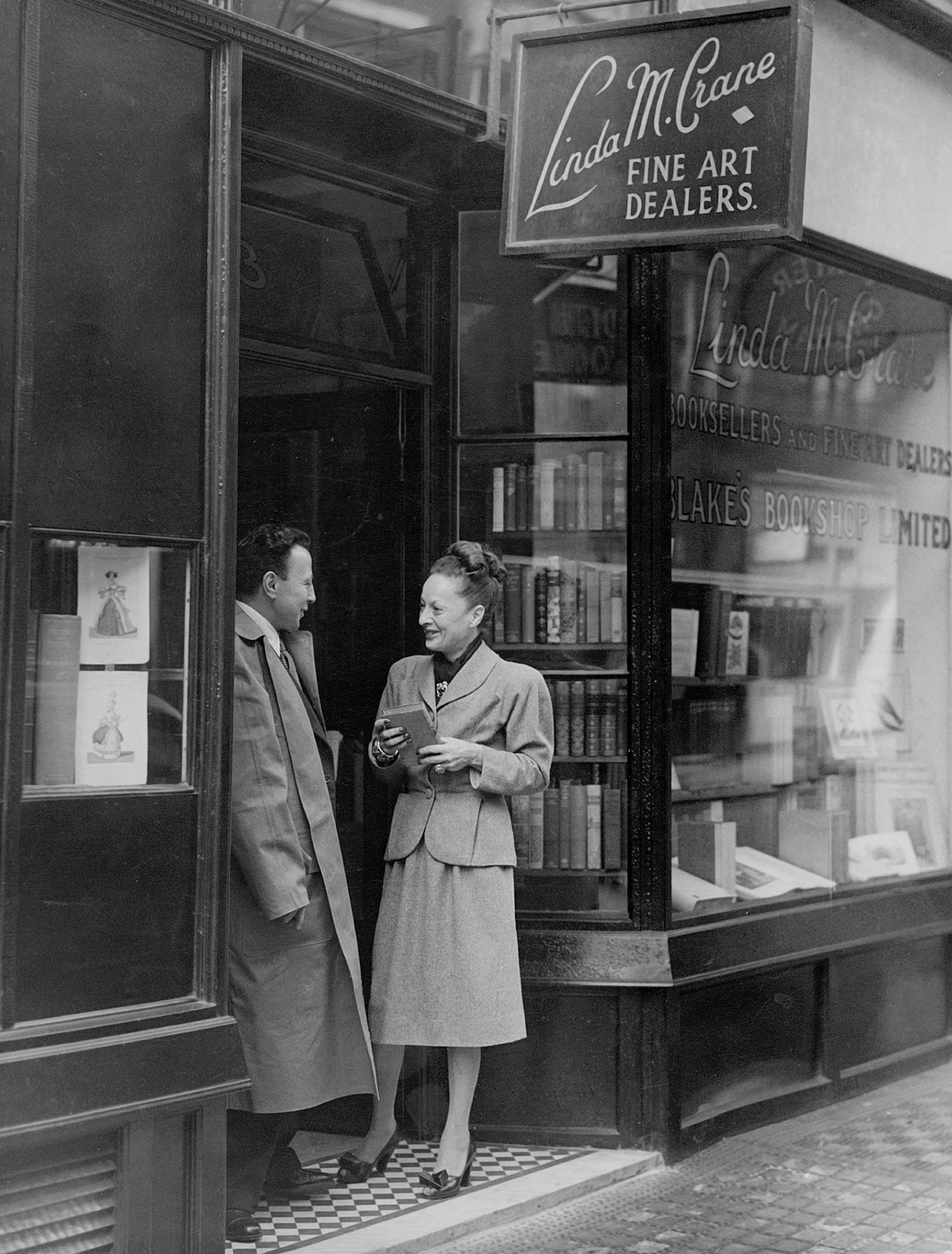 Blanche Knopf at Blake’s Bookshop, London, summer 1946