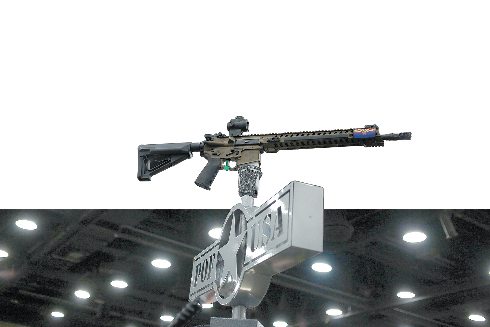 An AR-15 rifle, an assault weapon similar to the one used by Omar Mateen in the June 12 shooting in Orlando, on display at the National Rifle Association’s annual meeting, Louisville, Kentucky, May 20, 2016