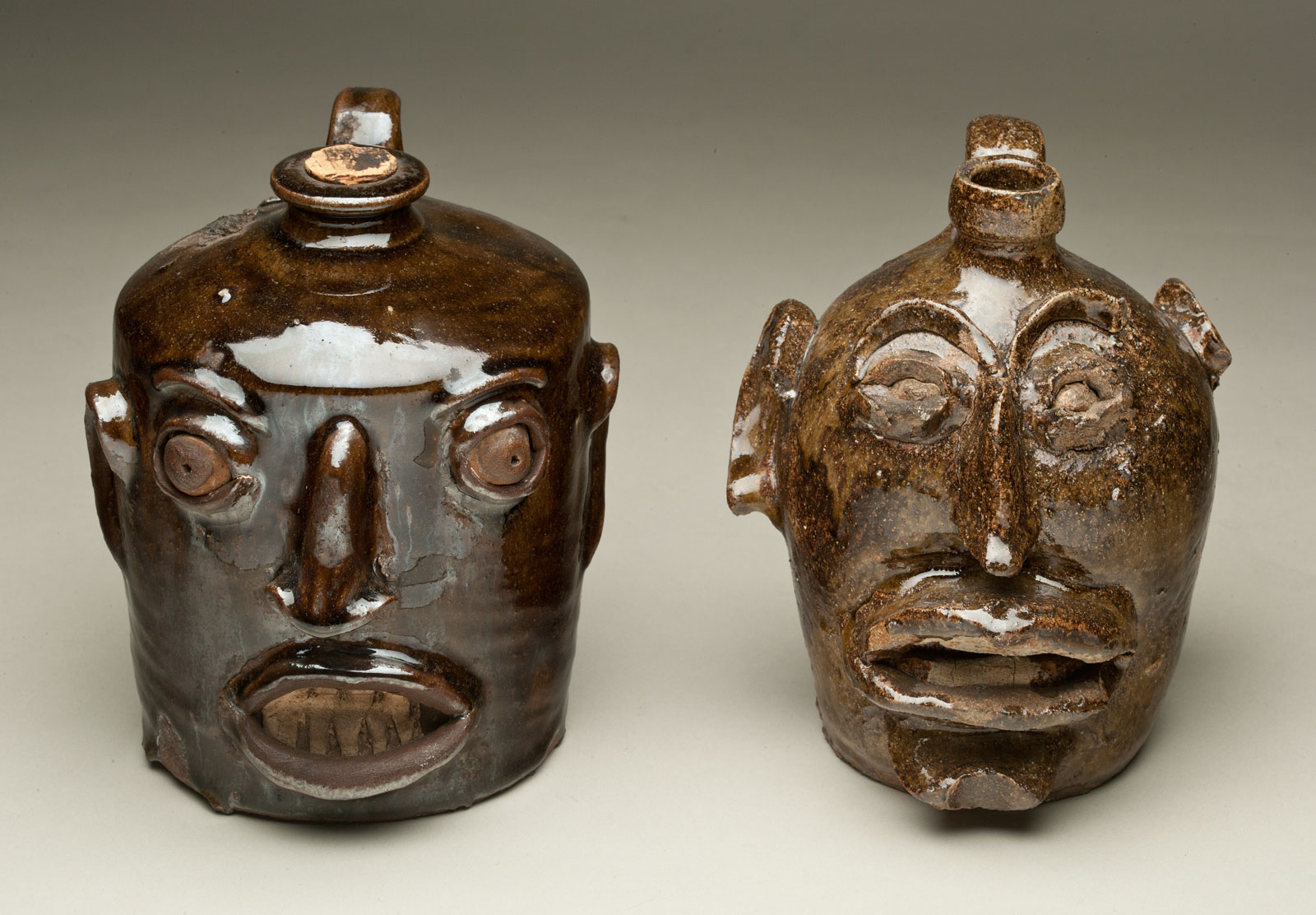 Face jugs from the Edgefield District, South Carolina, circa 1860-1880