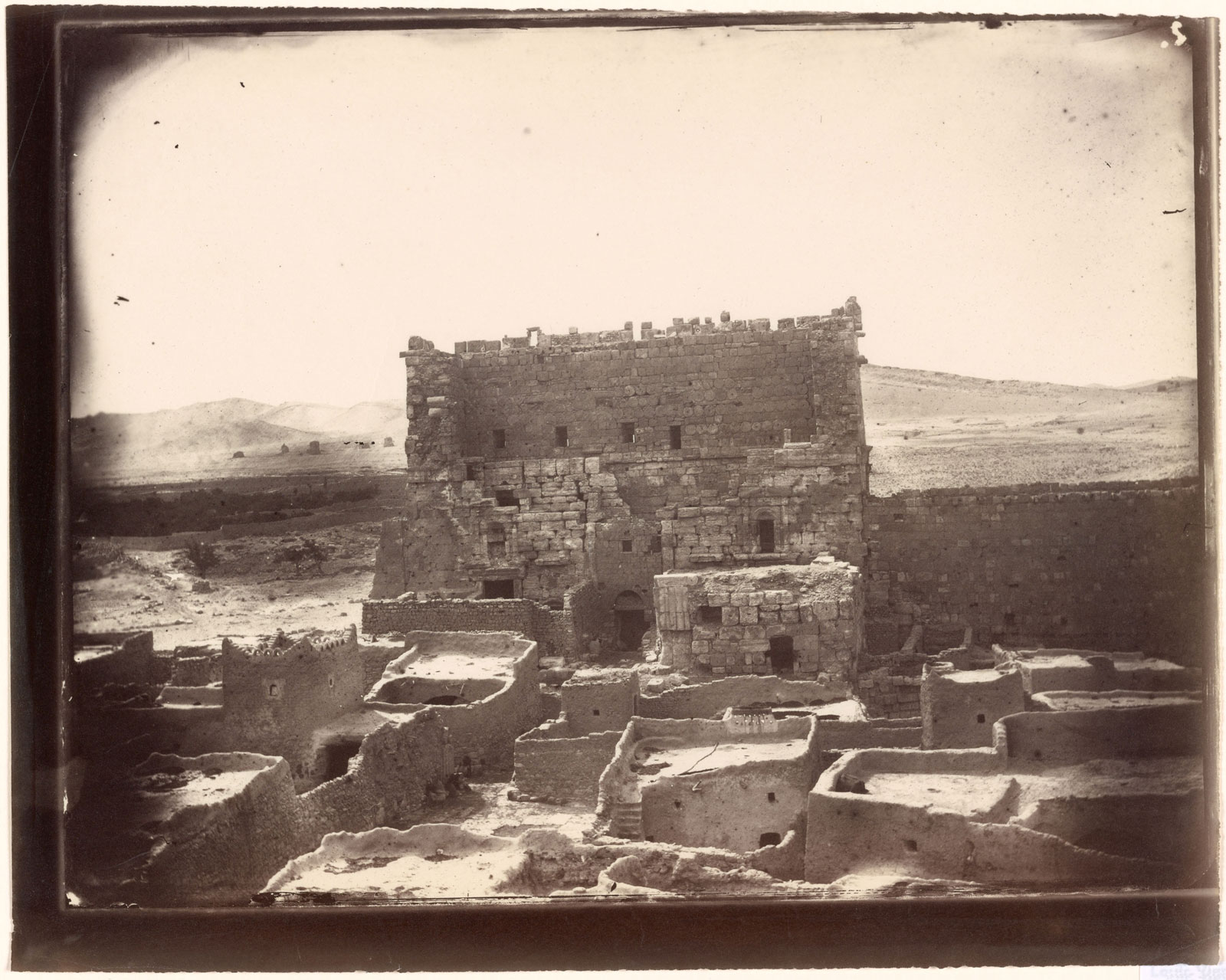 The gate of the courtyard of the Temple of Bel, Palmyra, photographed by Louis Vines, 1864
