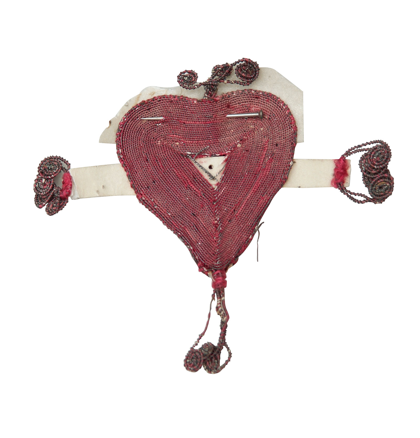 Textile heart left with a foundling as a memento, mid-eighteenth century
