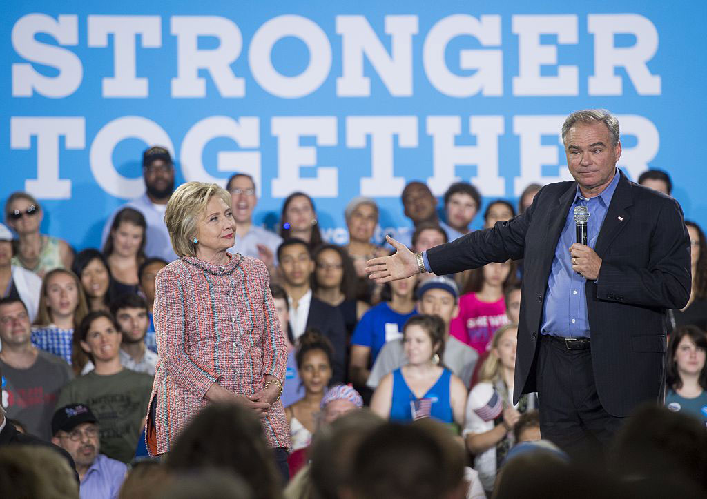 Hillary Clinton and Tim Kaine, Annandale, Virginia, July 14, 2016