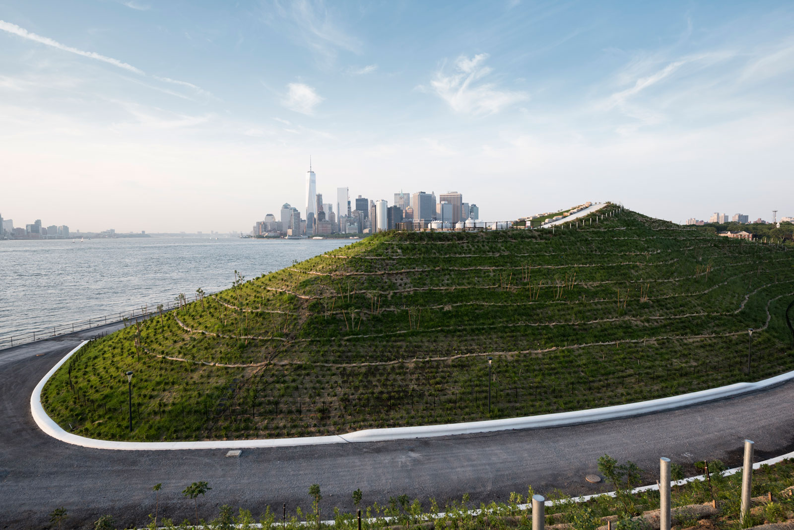 View of Outlook Hill and lower Manhattan in the distance, Governors Island, New York, 2016