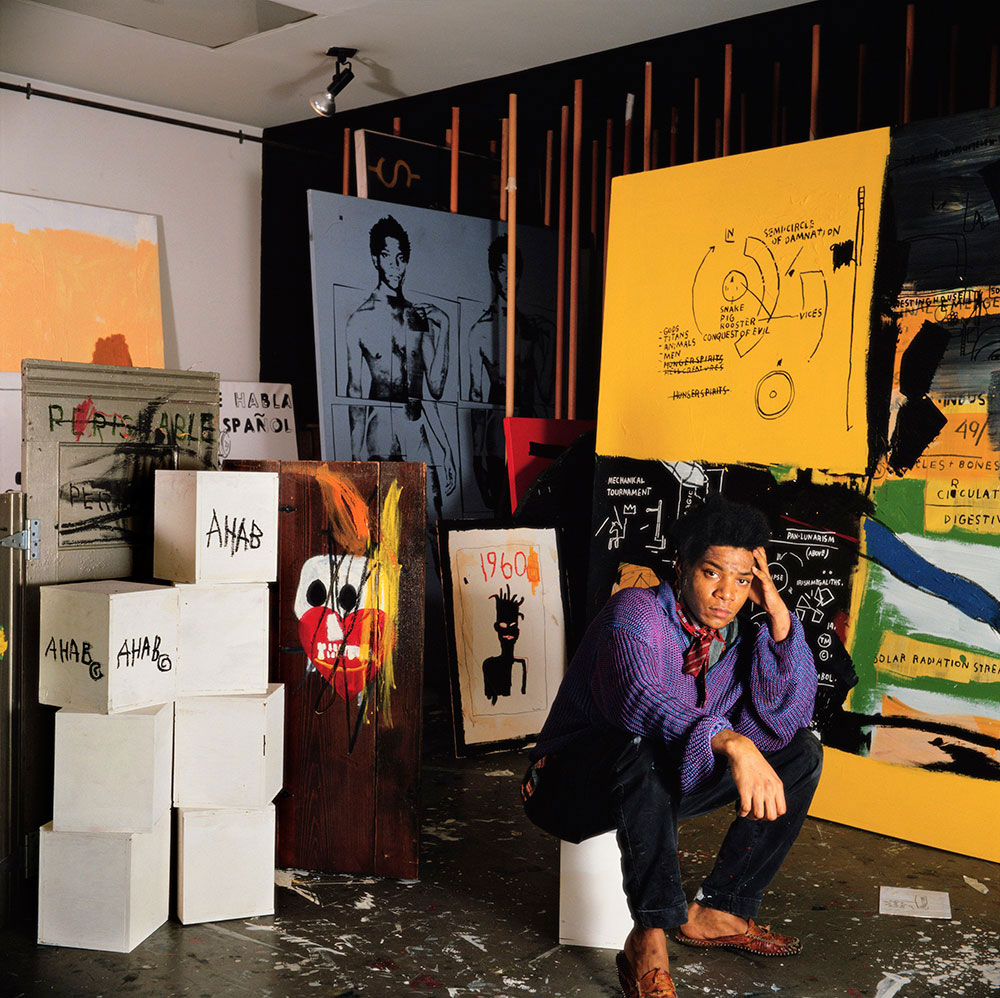 Jean-Michel Basquiat in his Great Jones Street studio, New York, 1987
