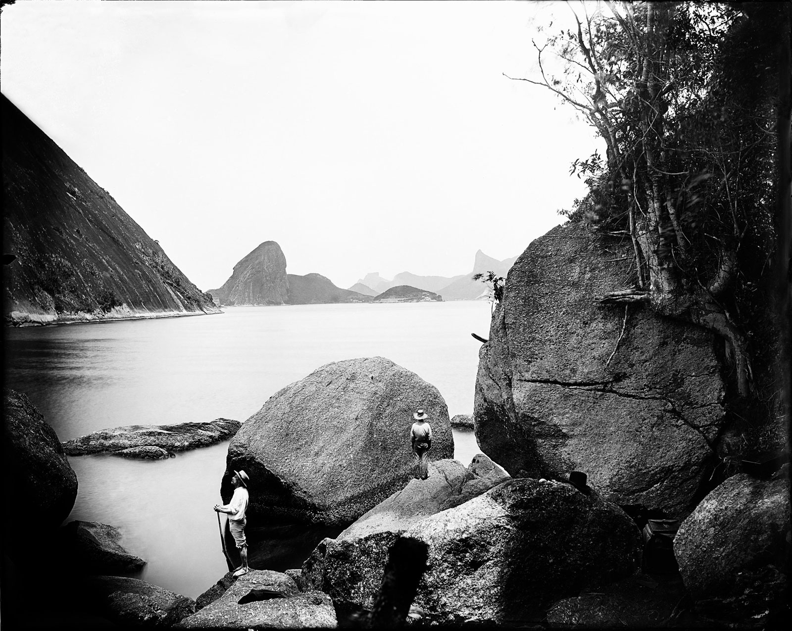 Entrance to Guanabara bay from Adão e Eva (Adam and Eve Beach), Niterói, circa 1890