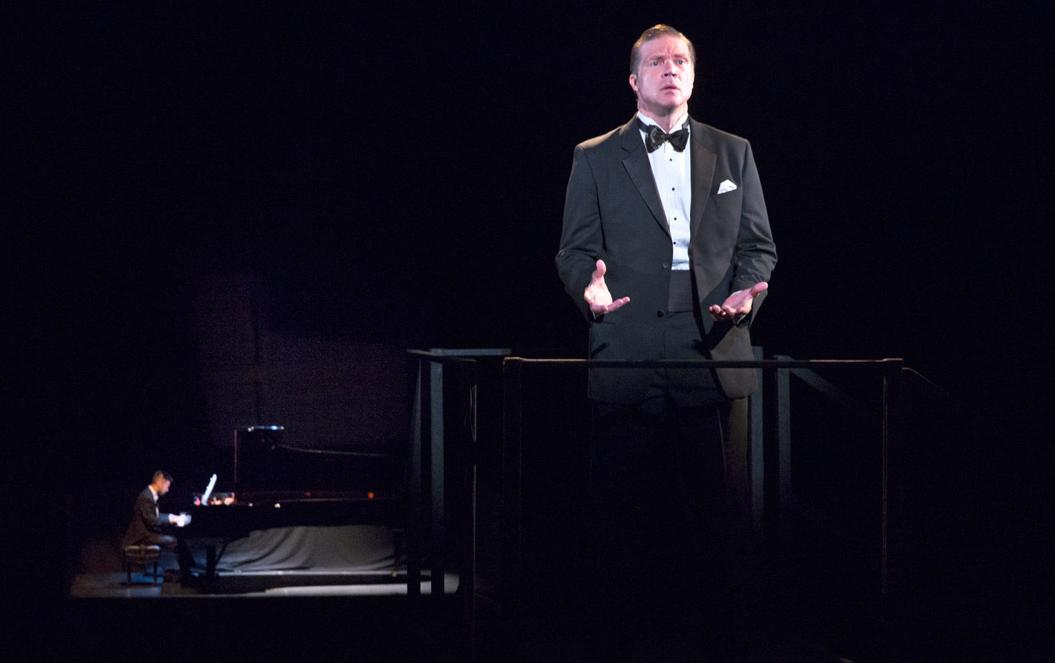 Conrad Tao and Rod Gilfry in the world premiere of David Lang's The Loser at the Brooklyn Academy of Music, 2016