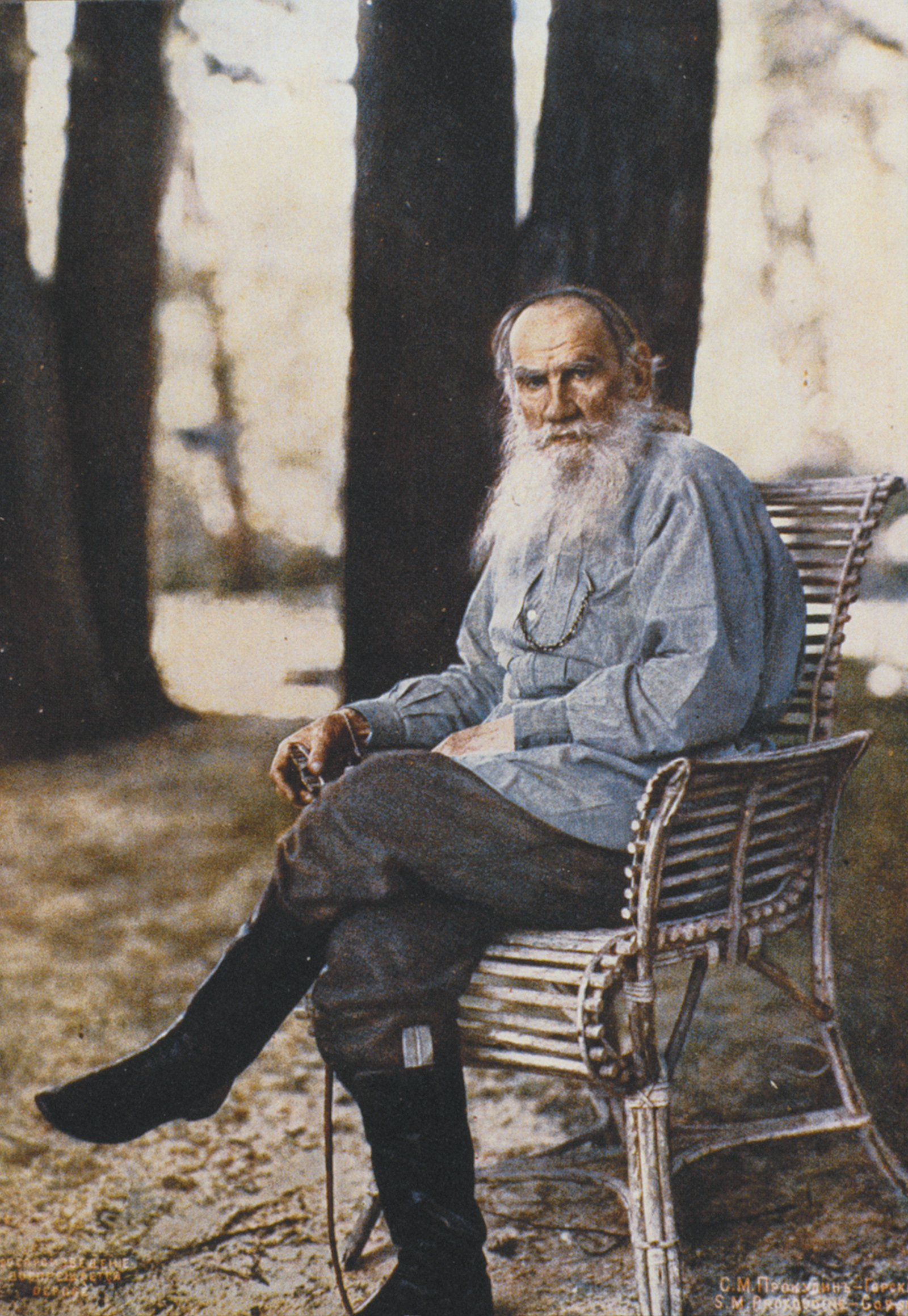 Leo Tolstoy at Yasnaya Polyana, the family estate where he wrote Anna Karenina, about 125 miles south of Moscow, May 1908
