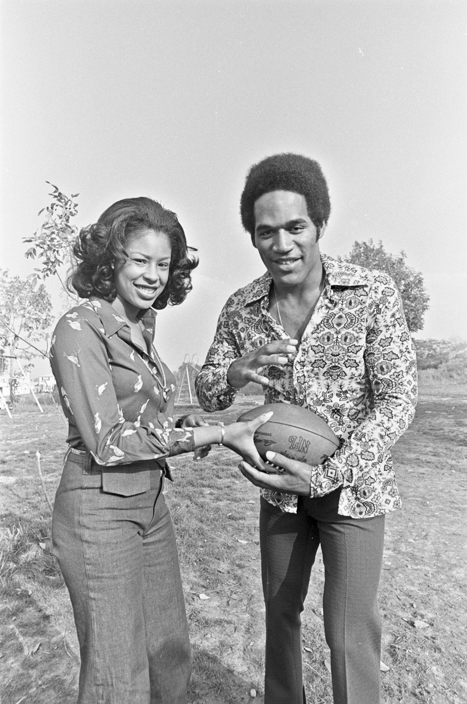 O.J. Simpson with his first wife, Marguerite Whitley, Amherst, New York, 1973; from Ezra Edelman’s documentary O.J.: Made in America