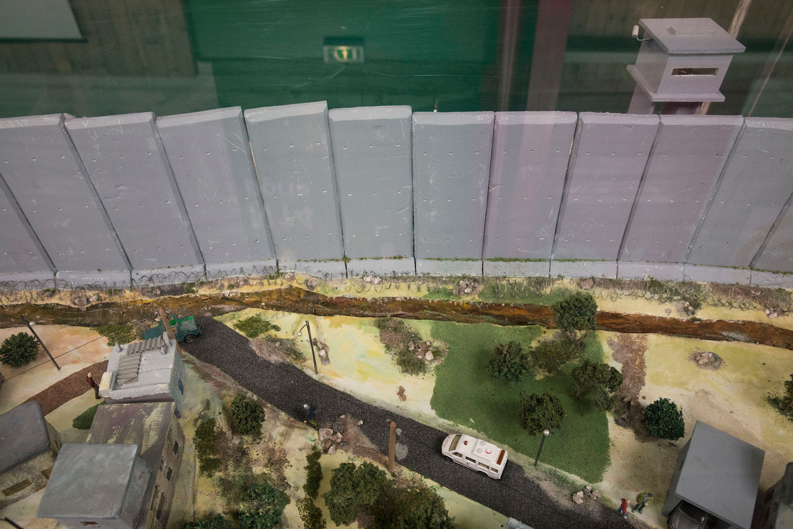 A model of the separation wall in Palestine, Le Bourget, France, May 14, 2016