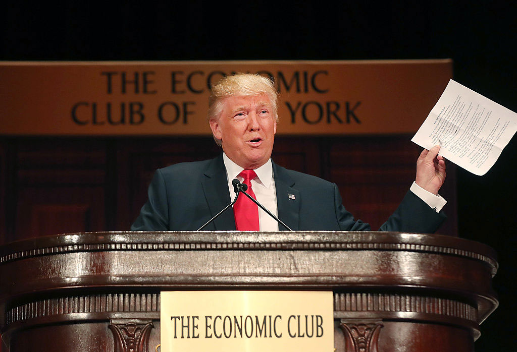 Donald Trump at the Economic Club of New York, September 15, 2016