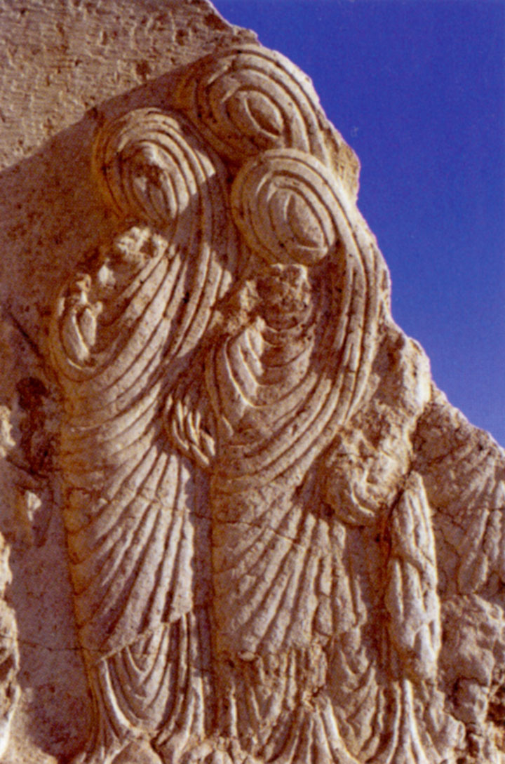 Veiled women in a bas-relief from the now-destroyed Temple of Bel at Palmyra