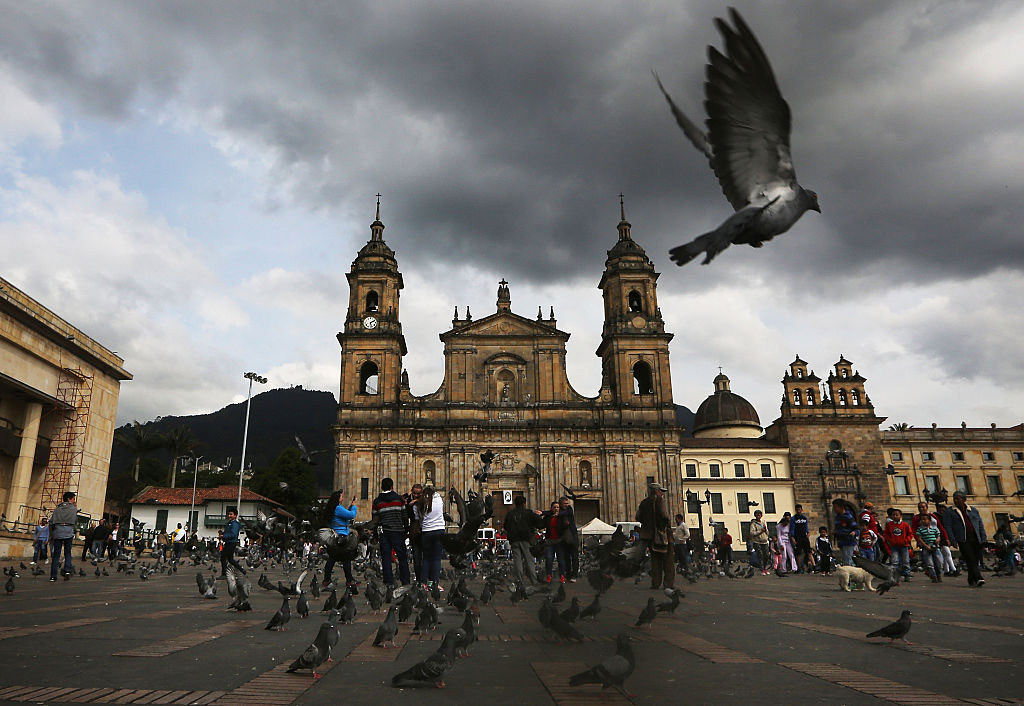 Bolivar Square after Colombian President Juan Manuel Santos cast his ballot there in the referendum on a peace accord, Bogotá, Colombia, October 2, 2016