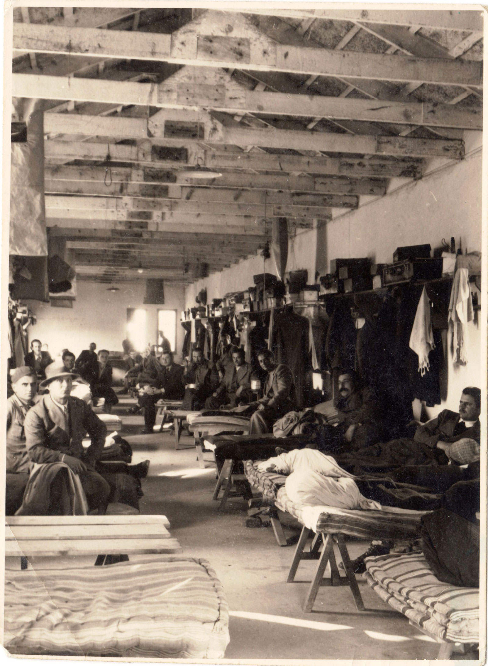 Male internees in the Ferramonti camp, circa 1943 