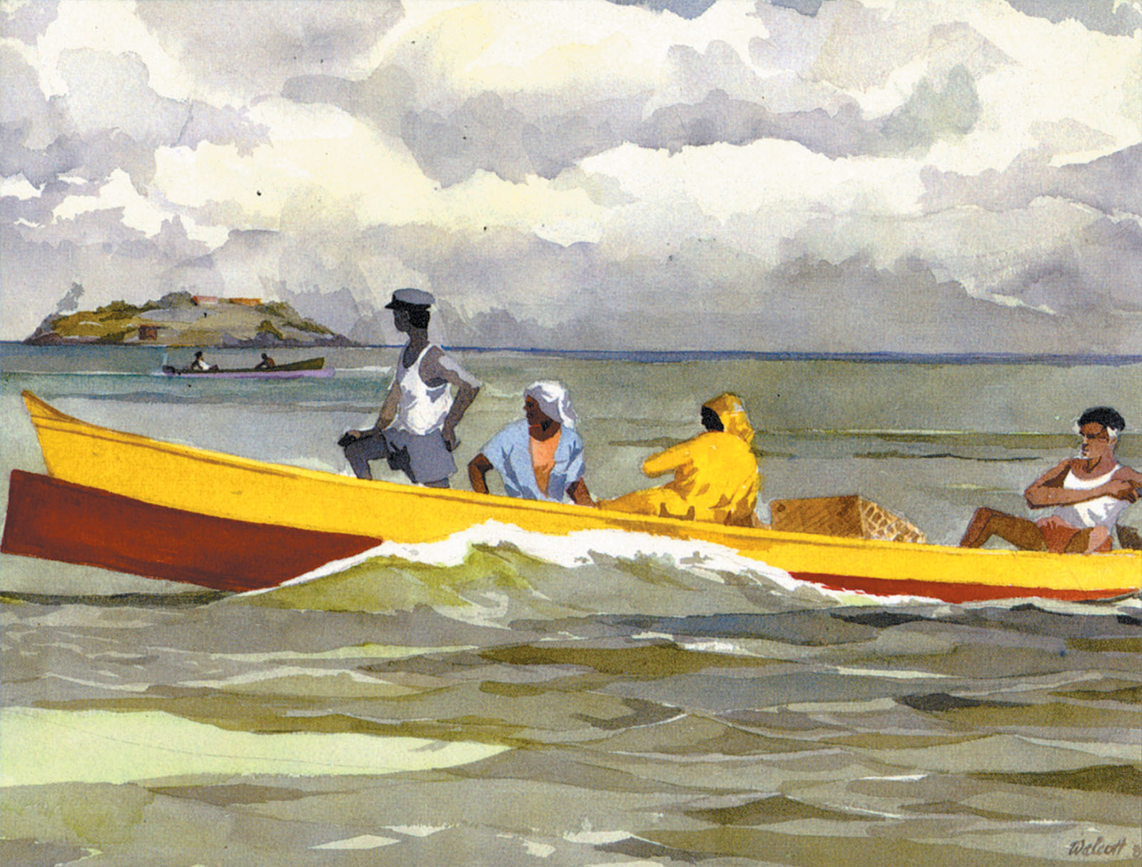 Painting by Derek Walcott, from the cover of his book-length poem Omeros, 1990