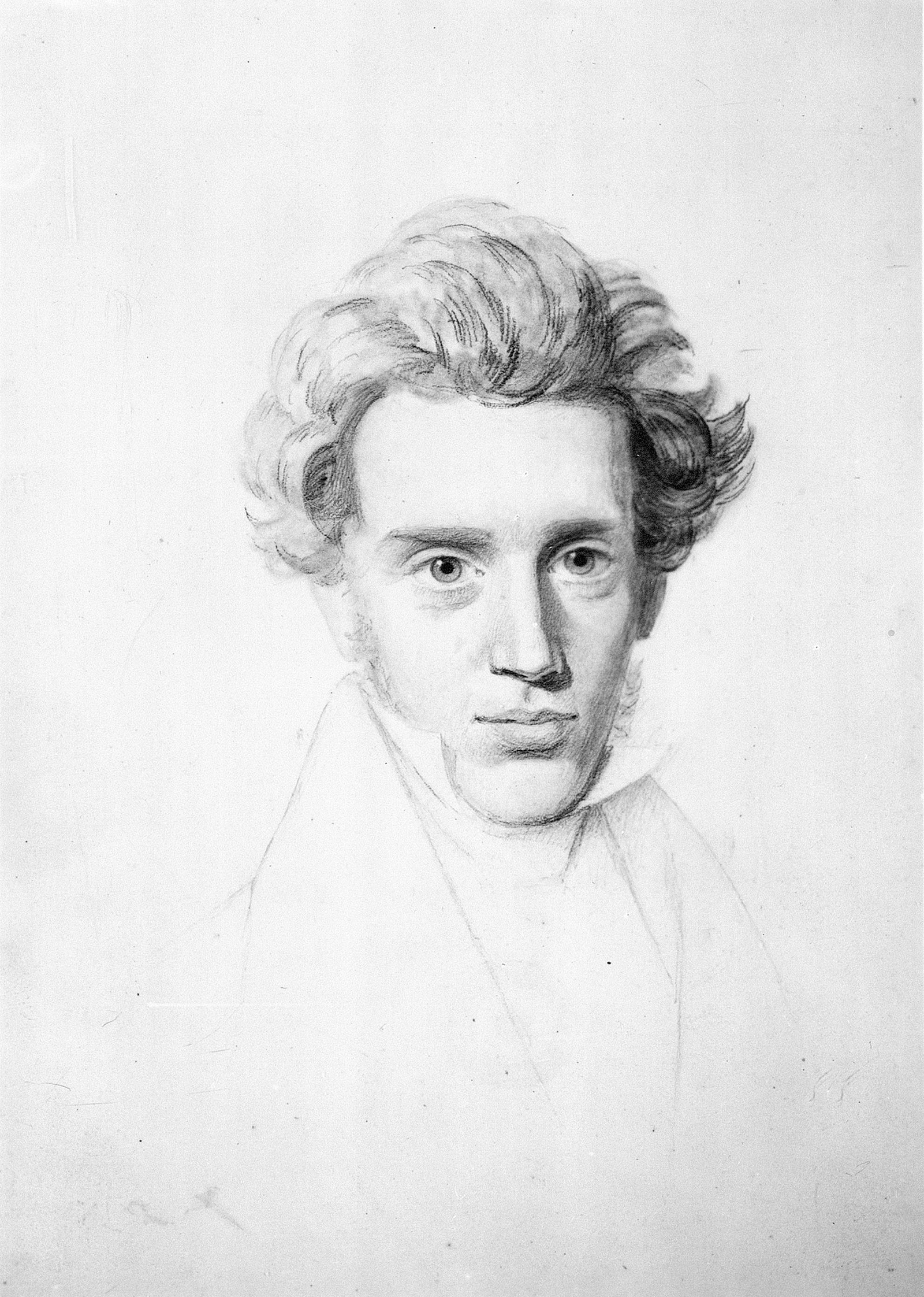 Søren Kierkegaard; drawing by Niels Christian Kierkegaard, circa 1840