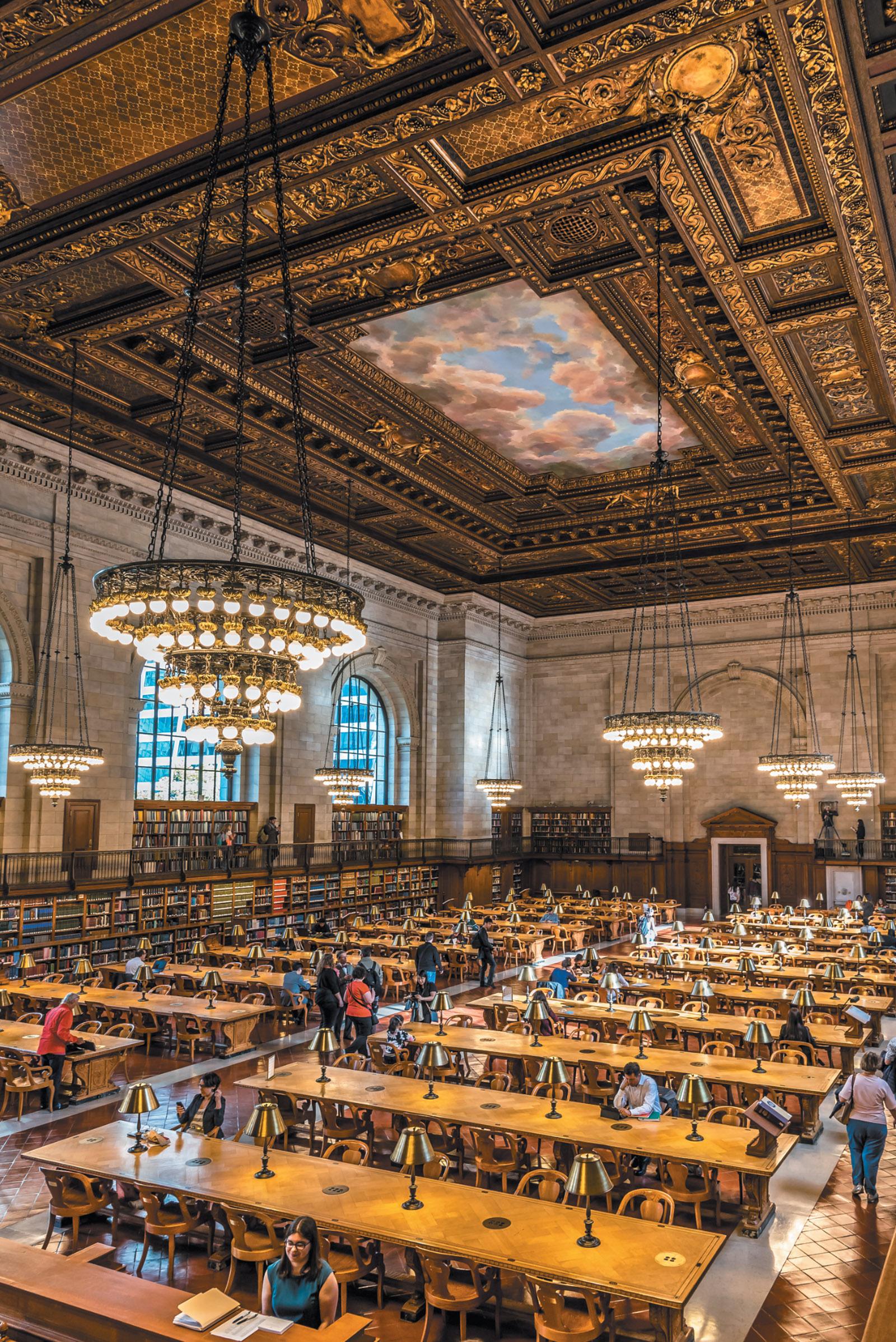 The New York Public Library’s Rose Main Reading Room, which just reopened after a two-year restoration, October 2016 
