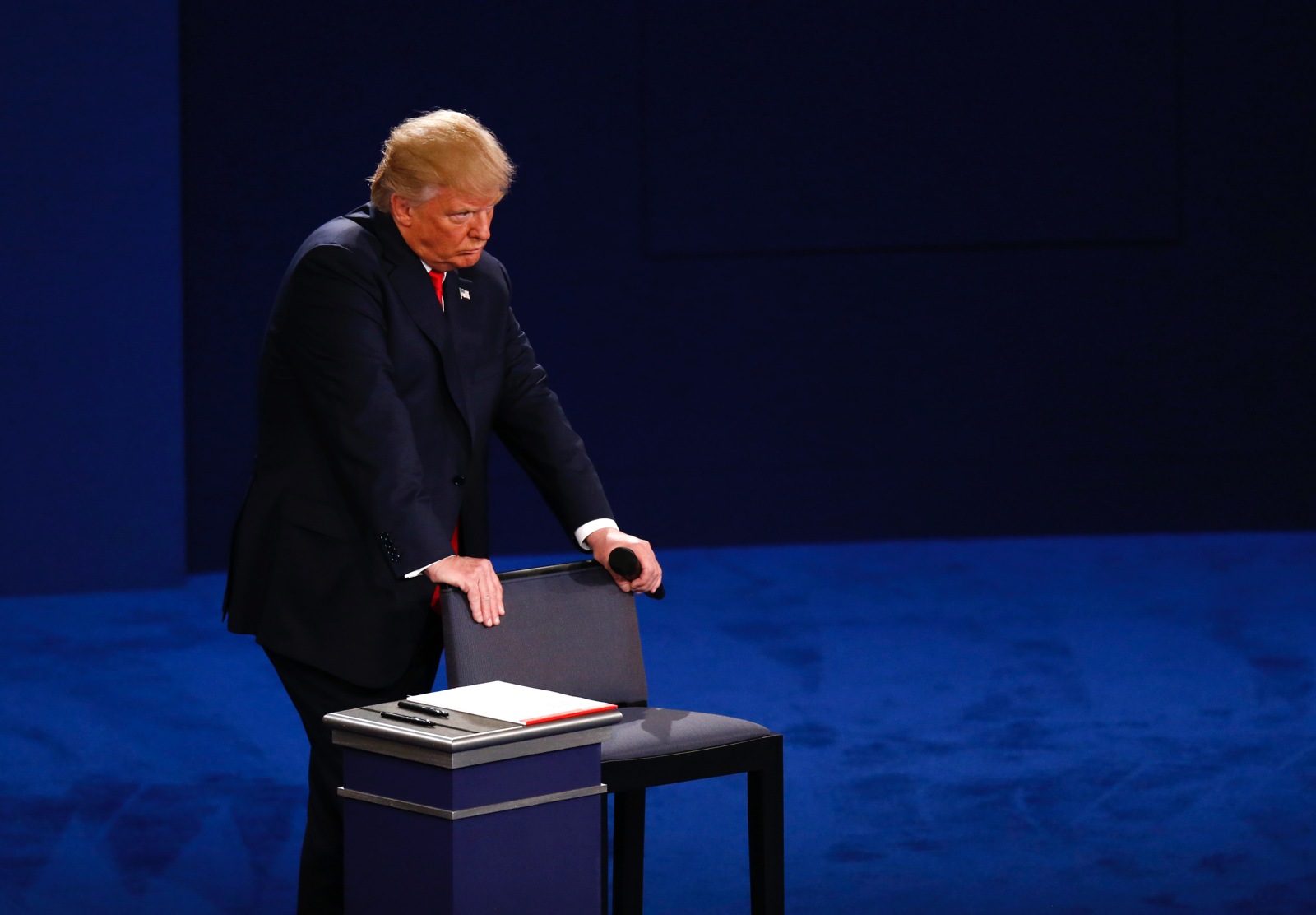 Donald Trump during the second presidential debate at Washington University in St. Louis, October 9, 2016