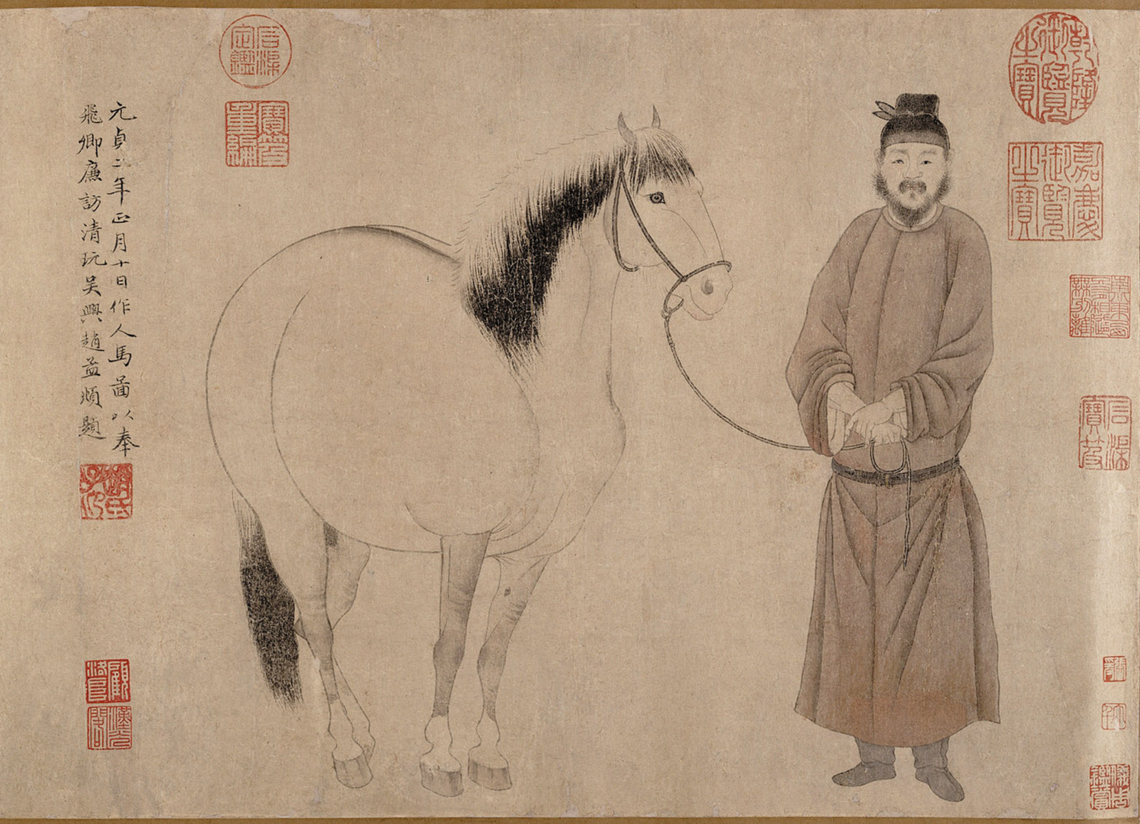 ‘Man and Horse’; handscroll by Zhao Mengfu, Yuan dynasty, 1296