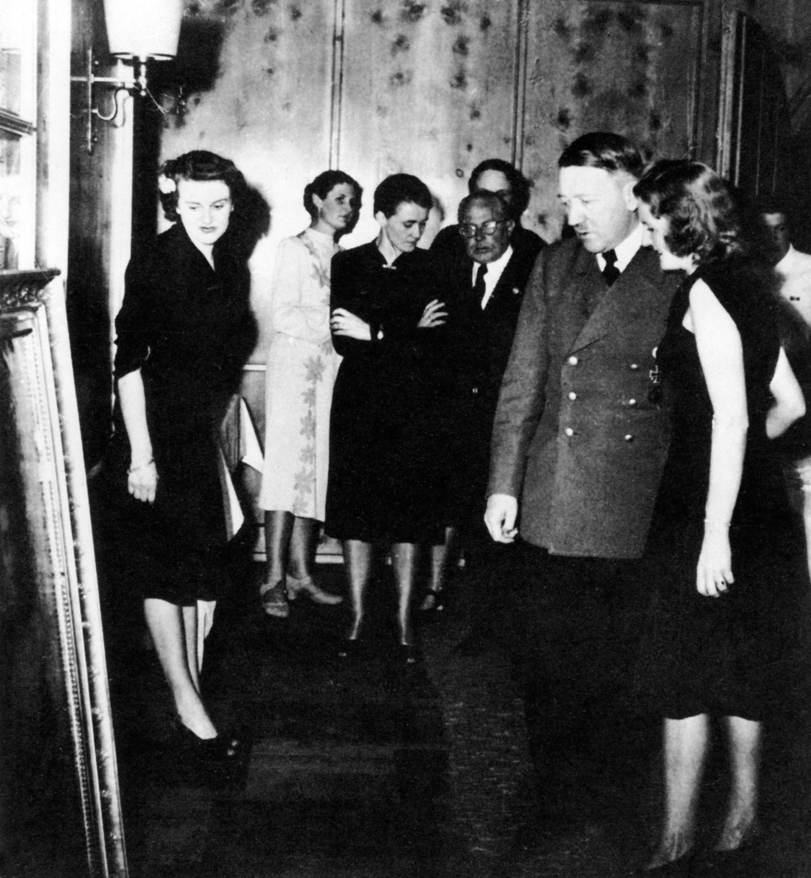 Adolf Hitler with Eva Braun at his birthday party, April 1942