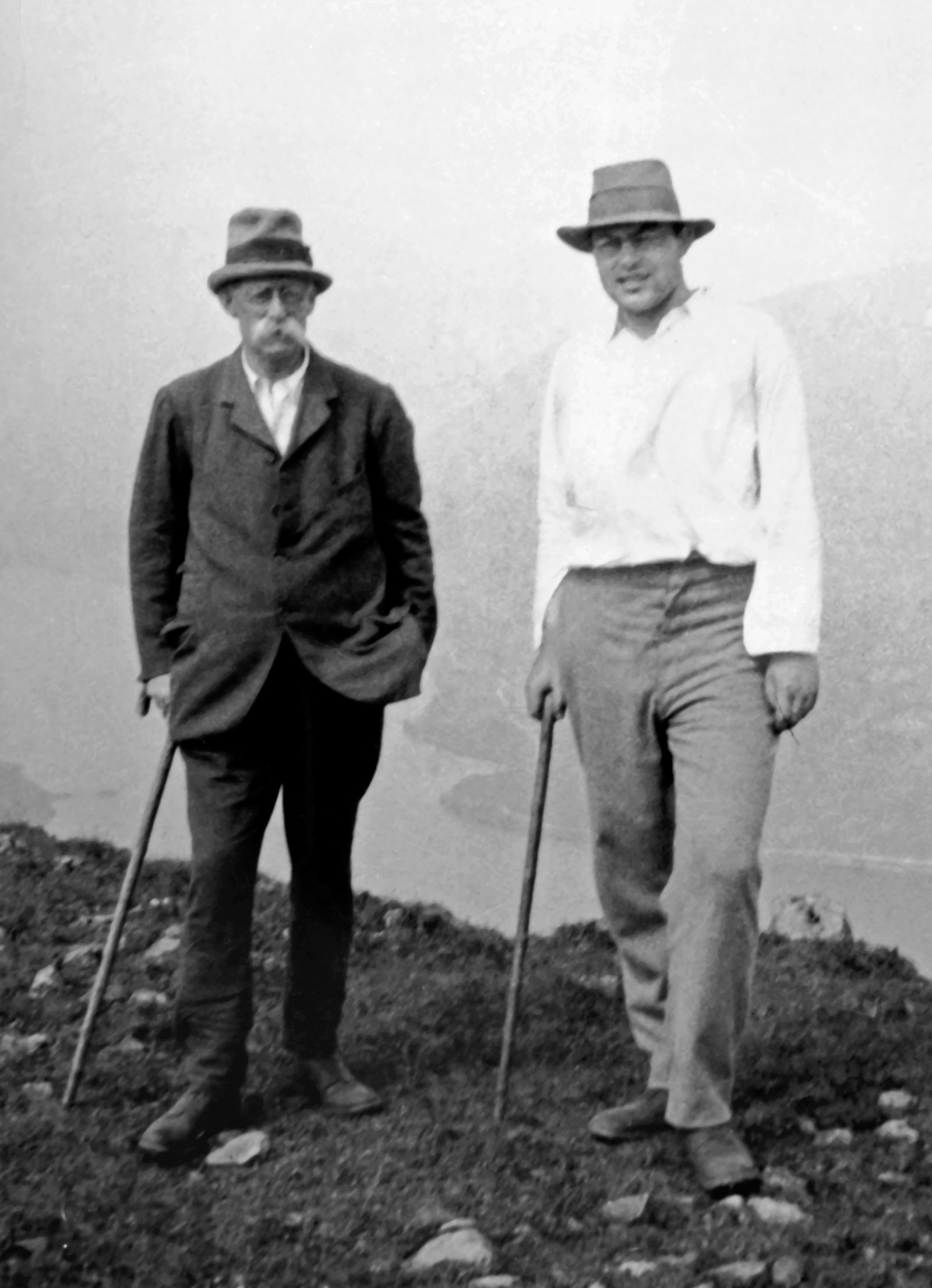 Frank Ramsey (right), with his mathematician father, Arthur Ramsey, Lake District, England, 1925