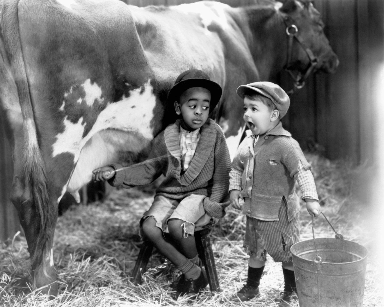 Matthew ‘Stymie’ Beard and George ‘Spanky’ McFarland in Mush and Milk, from the Our Gang/Little Rascals series, 1933