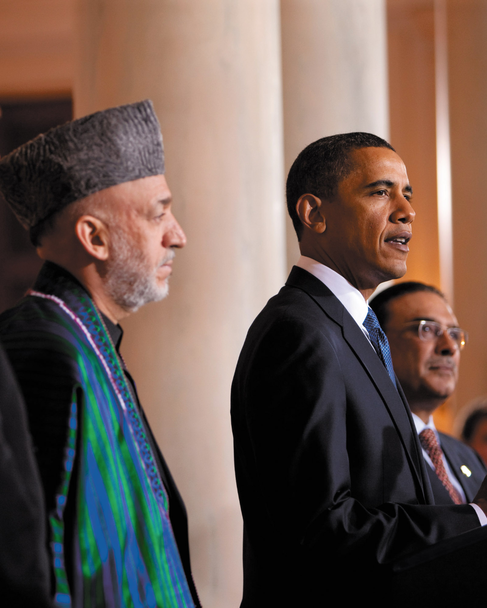 Hamid Karzai and Barack Obama at the White House, May 2009