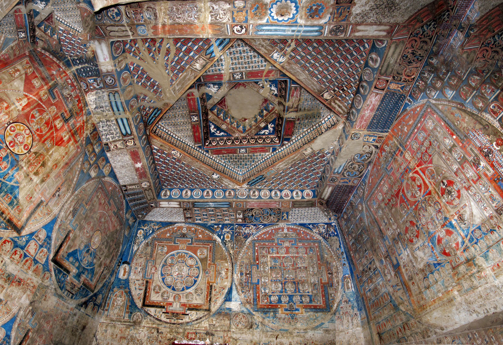 Temple room in Dungkar Cave 1, one of four caves that were residences of the Guge dynasty beginning in the twelfth century